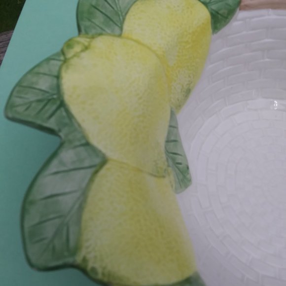 Vintage Fitz and Floyd Fruit Basket Weave Lemon bowl - Picture 10 of 15